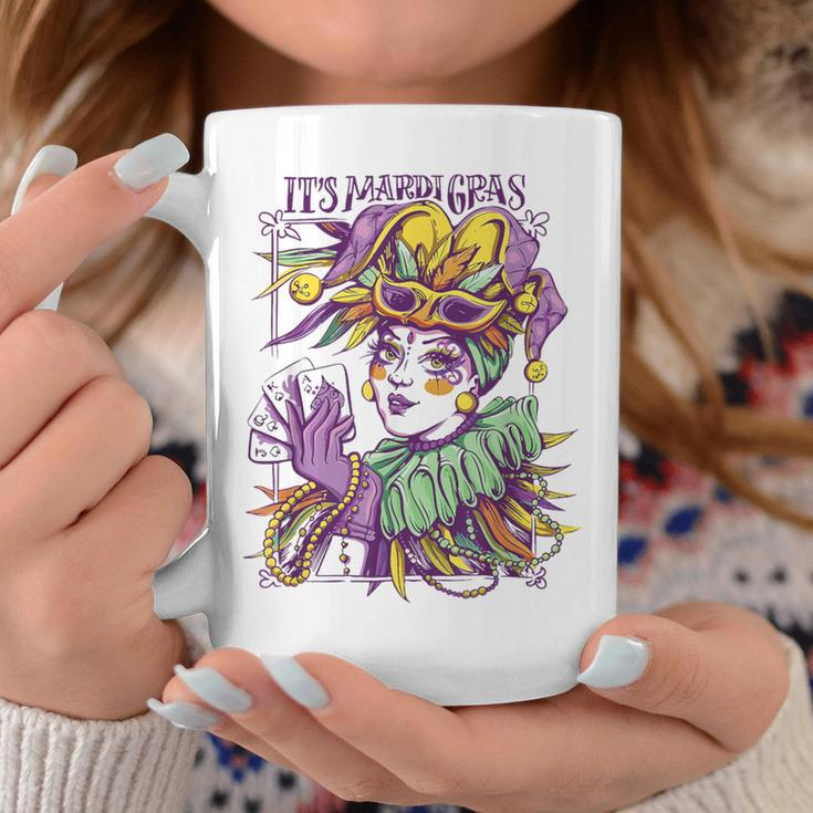 Mardi Gras 2024 Beads Mask Feathers Costume For Woman Coffee Mug Personalized Gifts
