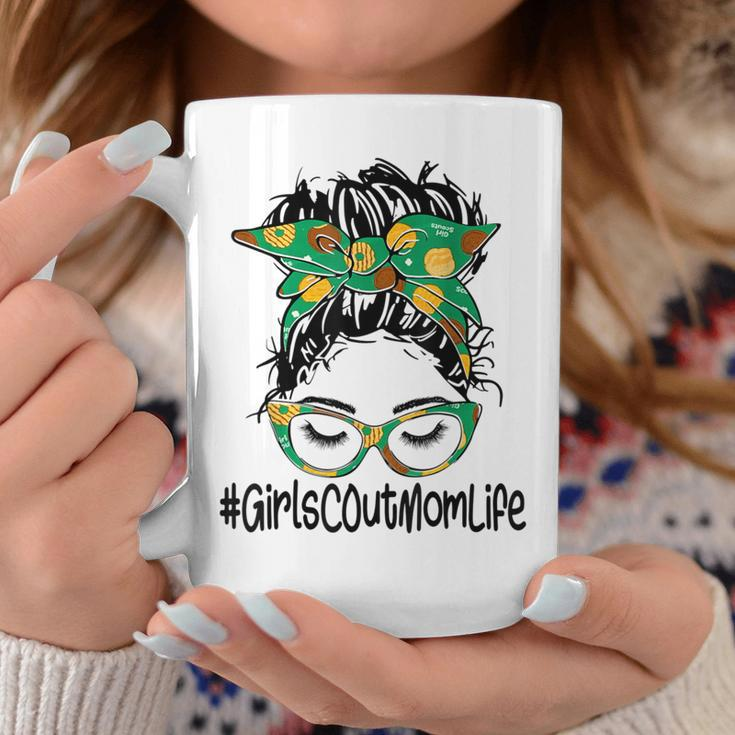 Messy Bun Girls Scout Mom Life Cookie Bakery Coffee Mug Personalized Gifts