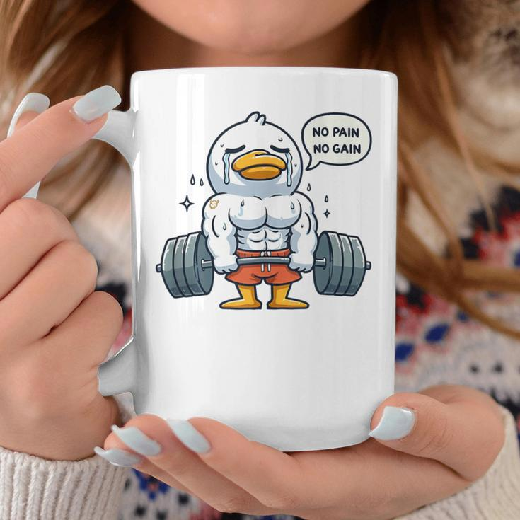 No Pain No Gain Duck Gym Workout & Fitness Training Coffee Mug Funny Gifts