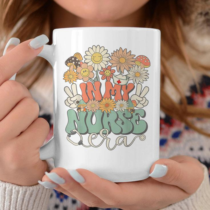 In My Nurse Era Floral Hippie Groovy Retro Daisy Nurse Coffee Mug Unique Gifts