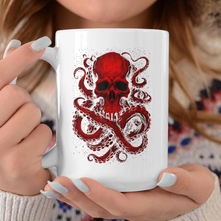 Octopus Skull Monster Red Krakens Cthulhus Cool For Boys Coffee Mug Funny Gifts