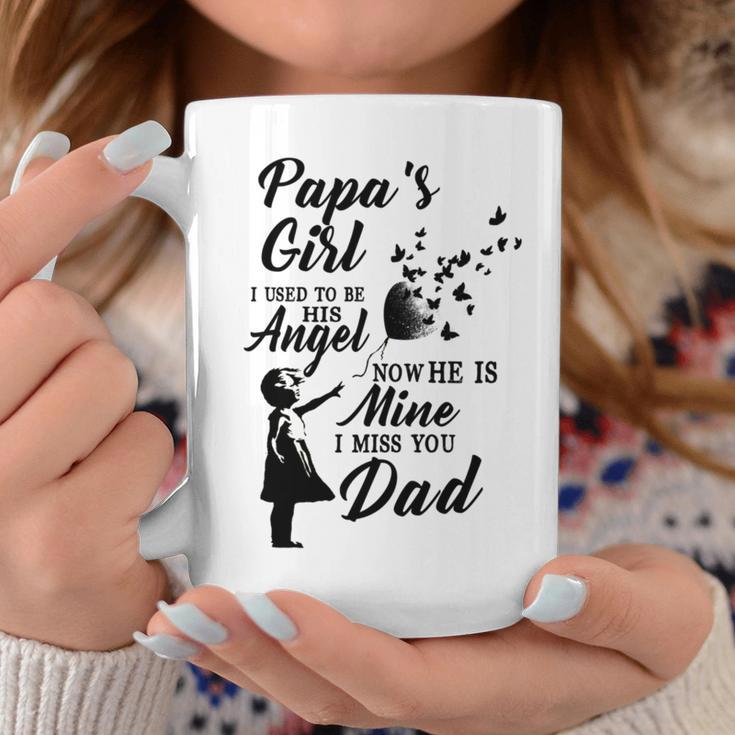 Papas Girl Ich War Früher Sein Engel Jetzt Ist Er Mein Miss Dad Gray S Tassen Lustige Geschenke