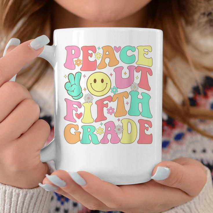 Peace Out Fifth Grade Groovy 5Th Grade Last Day Of School Coffee Mug Unique Gifts