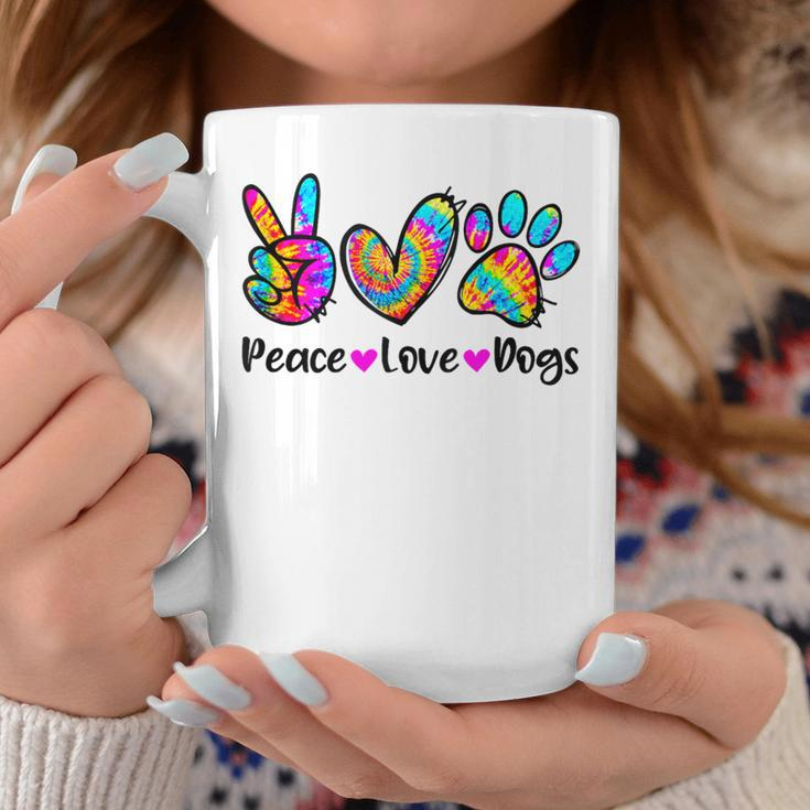 Peace Love Dogs Tie Dye Dog Paw Dog Mom Cute Mother's Day Coffee Mug Unique Gifts