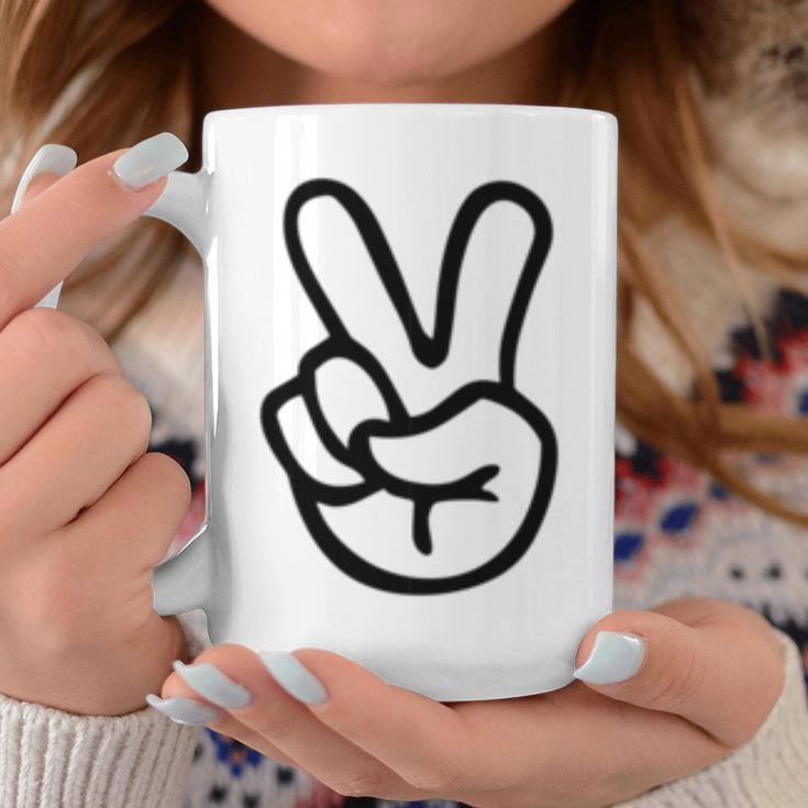 Peace Sign Fingers Peace Sign Hand Coffee Mug Unique Gifts