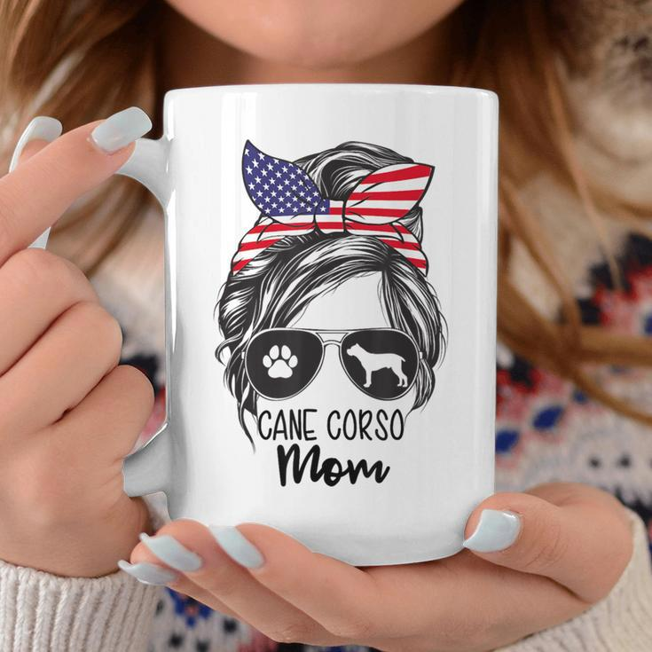 Proud Cane Corso Mom Messy Bun 4Th Of July Cane Corso Mom Coffee Mug Personalized Gifts