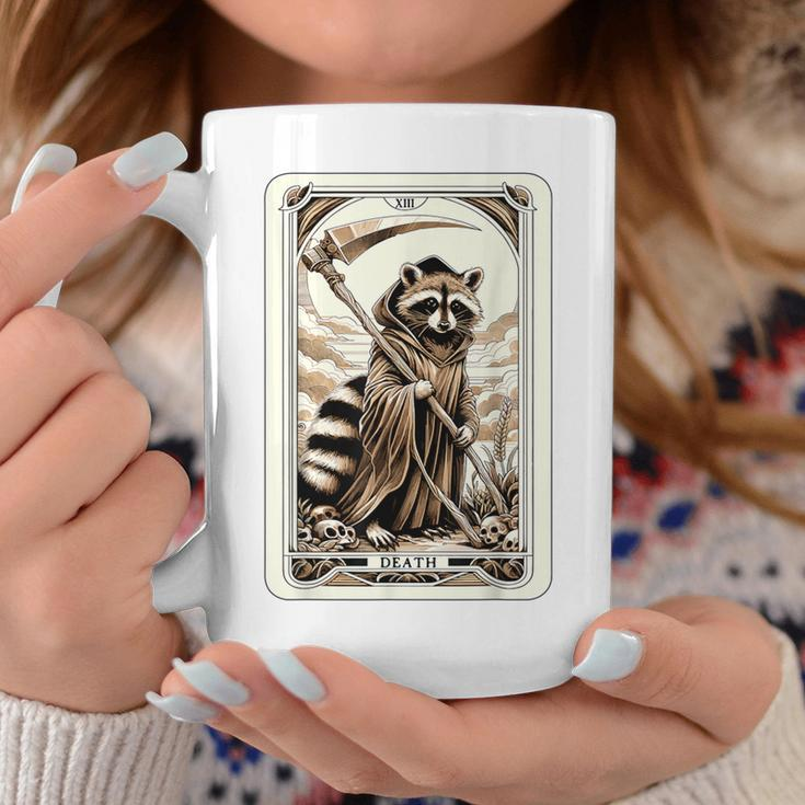 Raccoon Tarot Card Death Witchcraft Occult Raccoon Coffee Mug Unique Gifts
