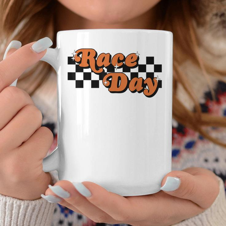 Race Day Checkered Flag Racing Driver Cheer Mama Coffee Mug Funny Gifts