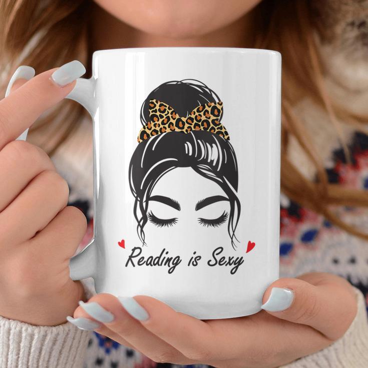 Reading Is Sexy Messy Bun Coffee Mug Unique Gifts