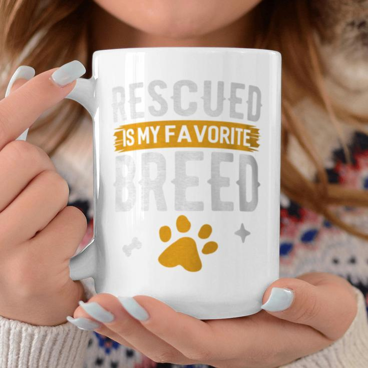 Rescued Is My Favorite Breed Animal Rescue Foster Coffee Mug Unique Gifts