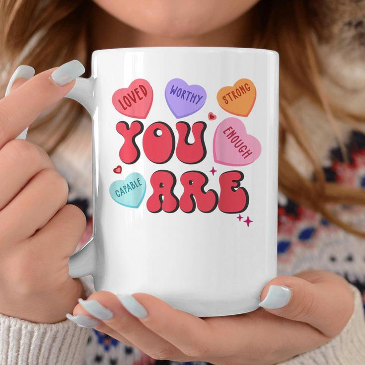 Retro Candy Heart Teacher Valentine's Day You Enough Coffee Mug Funny Gifts