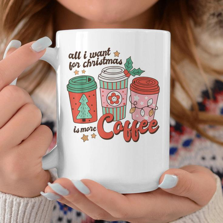 Retro Xmas All I Want For Christmas Is More Coffee Coffee Mug Unique Gifts