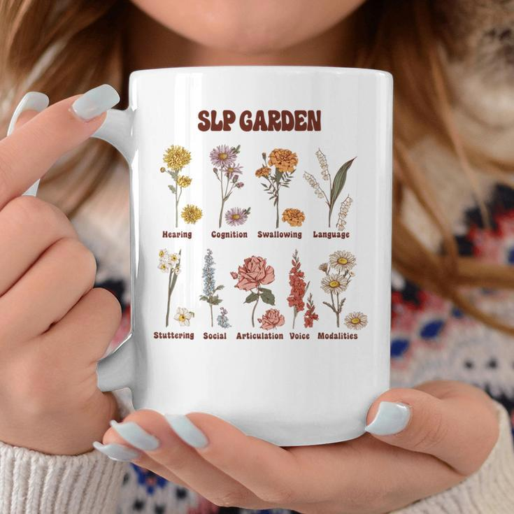 Retro Slp Garden Wildflowers Speech Language Pathologist Coffee Mug Unique Gifts