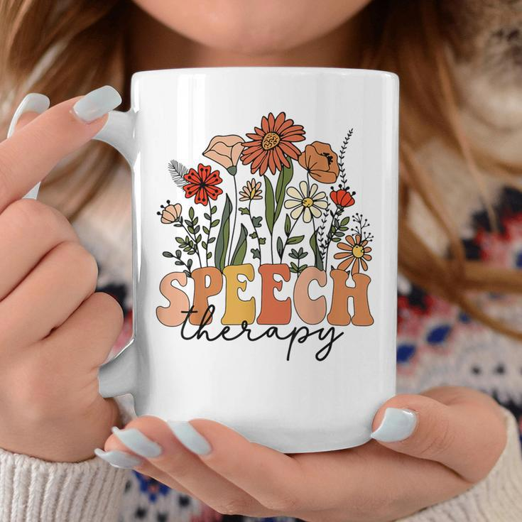 Retro Speech Therapy Flower Speech Therapist Pathologist Coffee Mug Funny Gifts