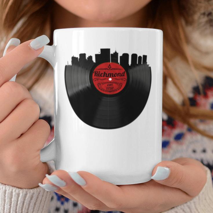 Richmond Virginia Vintage Skyline Vinyl Record Coffee Mug Unique Gifts