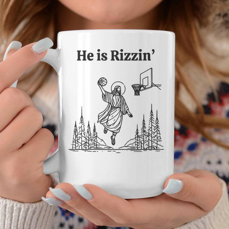 He Is Rizzin Basketball Jesus Easter Christian Coffee Mug Unique Gifts