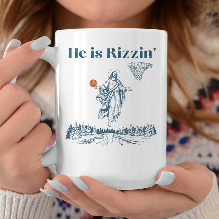 He Is Rizzin' Jesus Christian Religious Basketball Easter Coffee Mug Personalized Gifts