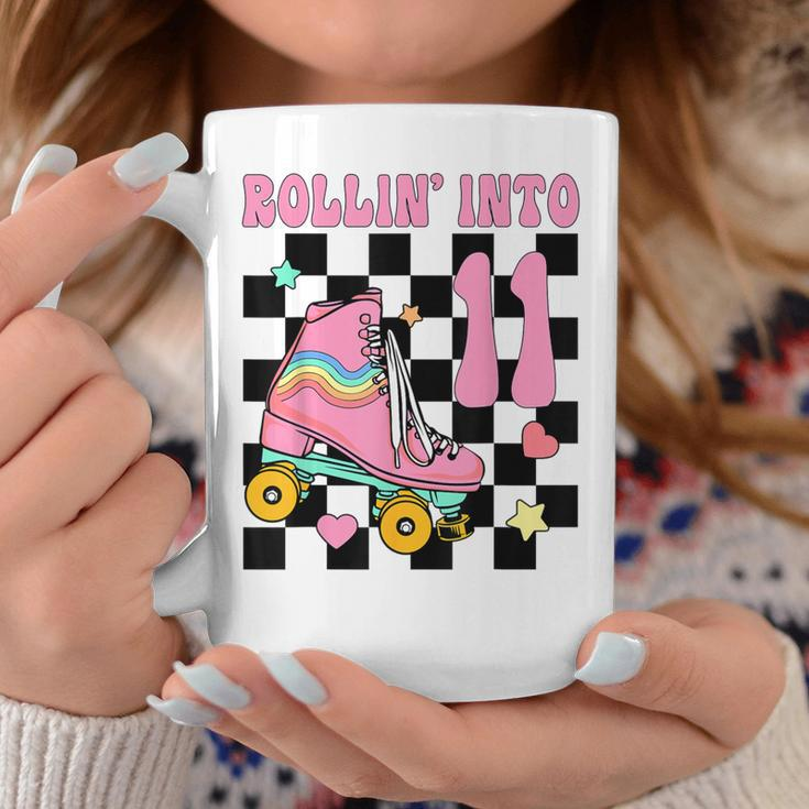 Rolling Into 11 Years Old Roller Skating Girl 11Th Birthday Coffee Mug Unique Gifts