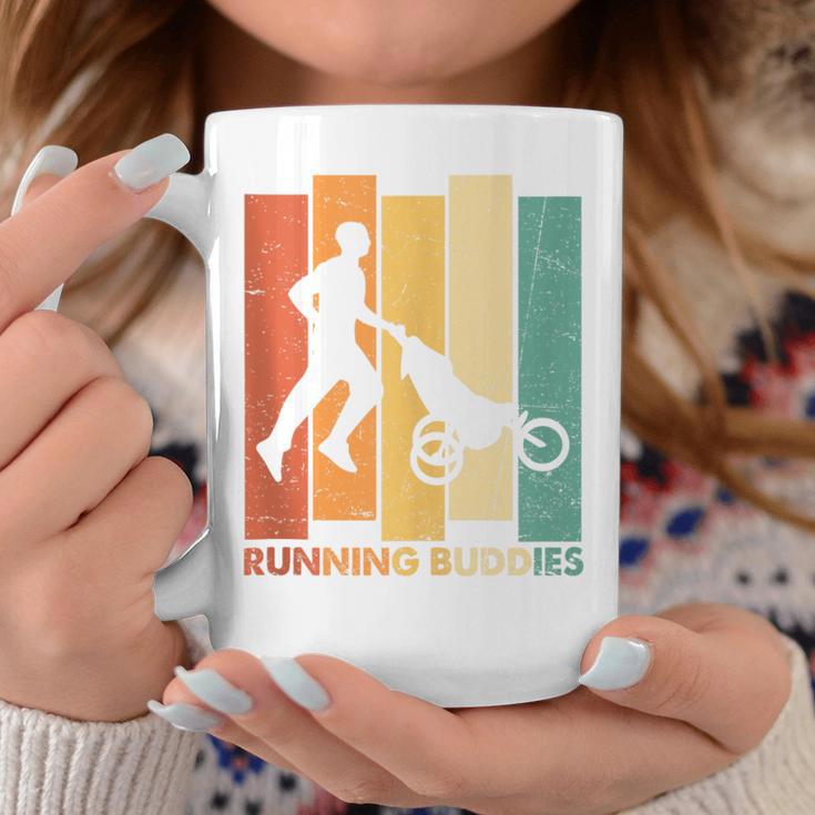 Running Buddies Buggy Baby Stroller Dad Vintage Runner Coffee Mug Unique Gifts