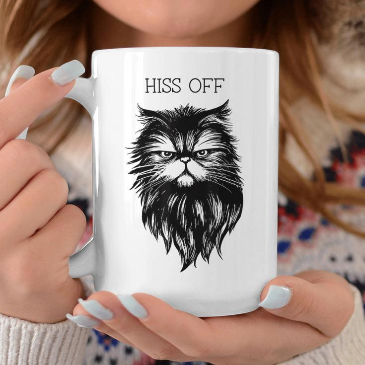 Hiss Off Cute Cat Pun Punny Meow Cat Lover Dad Mom Coffee Mug Funny Gifts