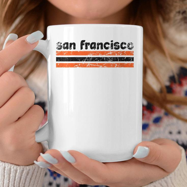 San Francisco California Three Stripe Vintage Weathered Coffee Mug Unique Gifts