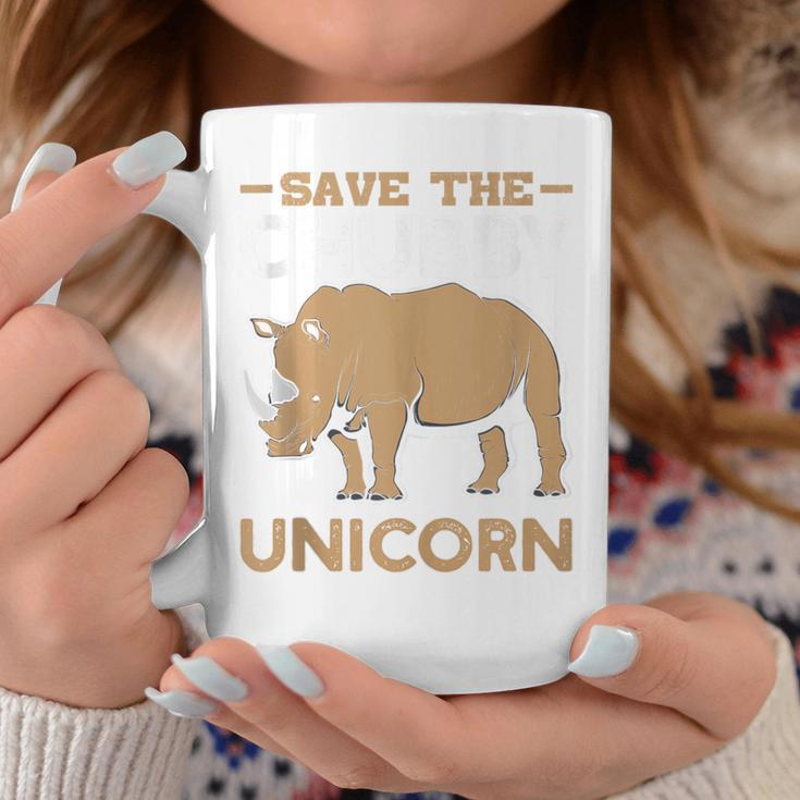Save The Chubby Unicorns Rhino Rhinoceros Zoo Vintage Cool Coffee Mug Unique Gifts