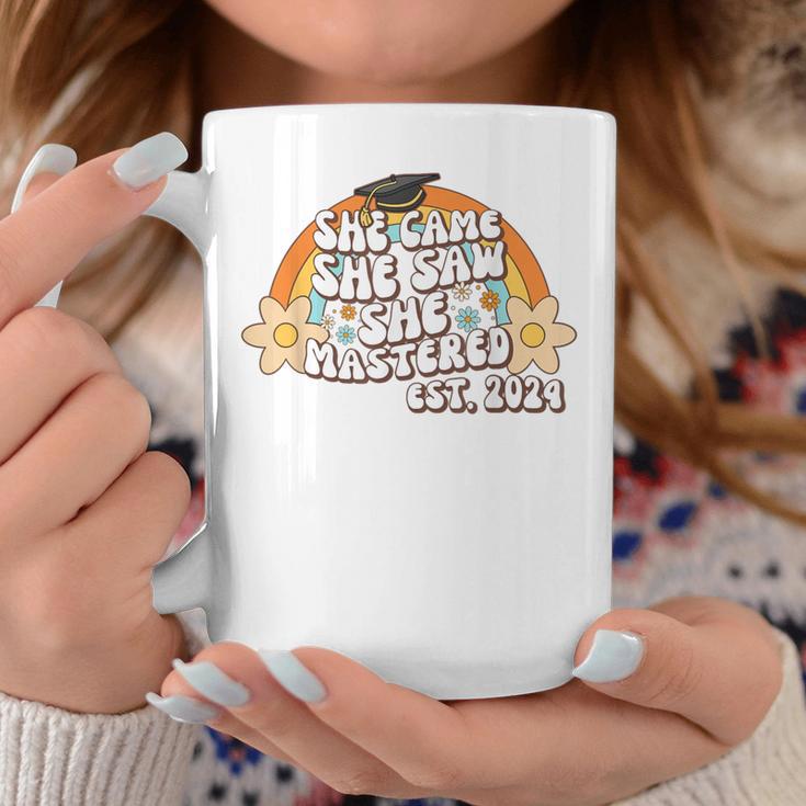 She Came She Saw She Mastered Master's Degree 2024 Graduate Coffee Mug Unique Gifts