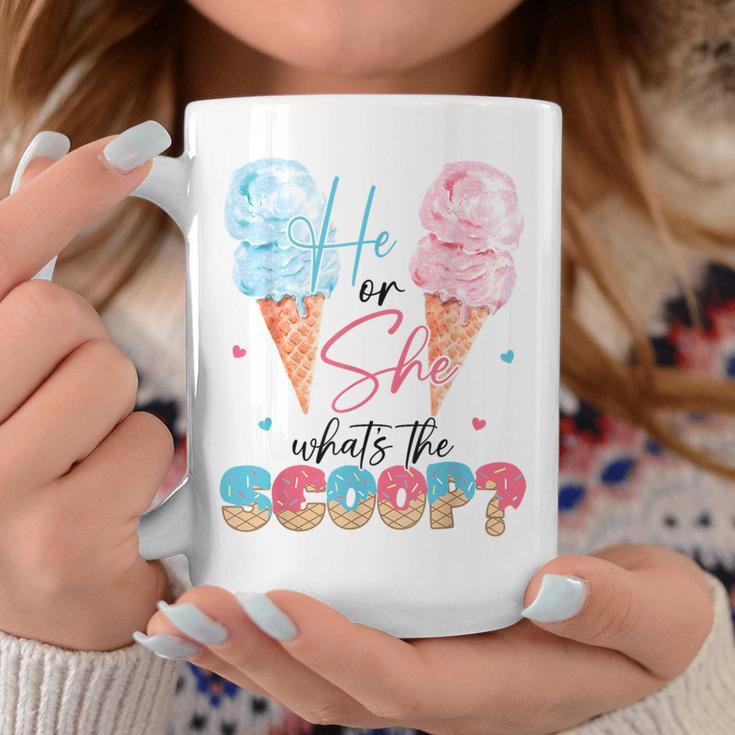 He Or She What's The Scoop Ice Cream Gender Reveal Party Coffee Mug Unique Gifts