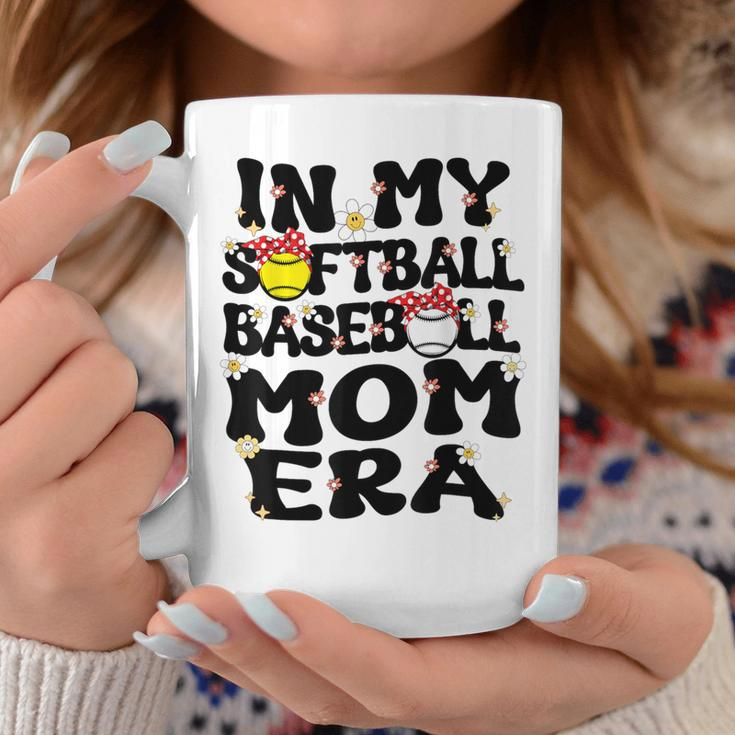 In My Softball Baseball Mom Era Retro Groovy Mom Of Both Coffee Mug Unique Gifts