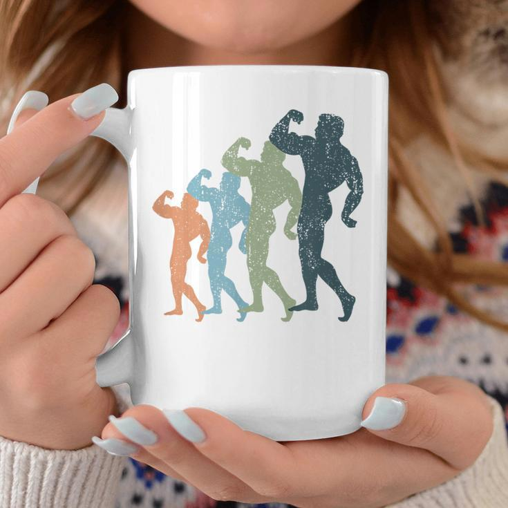 Sports Mom & Dad Silhouette Vintage Body Building Coffee Mug Unique Gifts