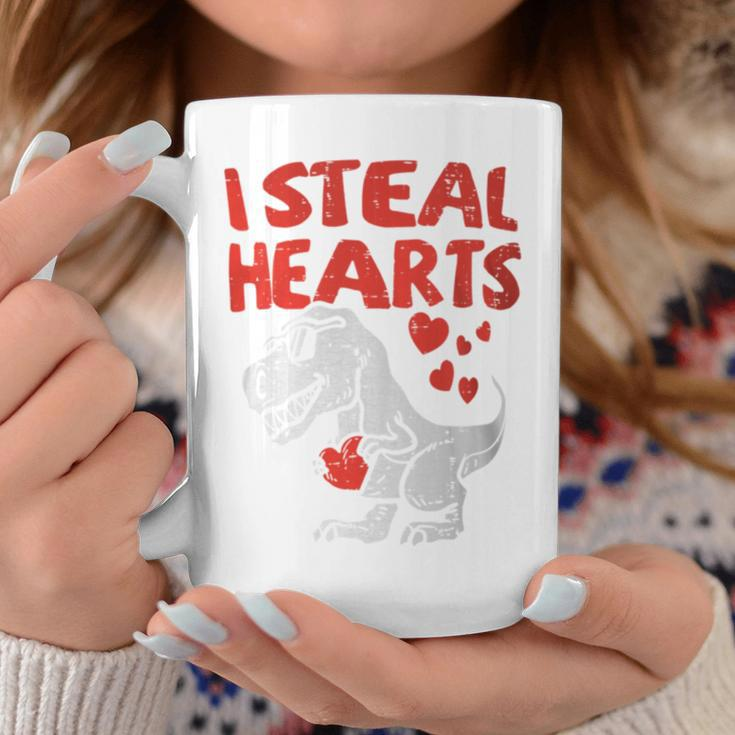 I Steal Hearts Trex Dino Baby Boy Valentines Day Toddler Coffee Mug Unique Gifts