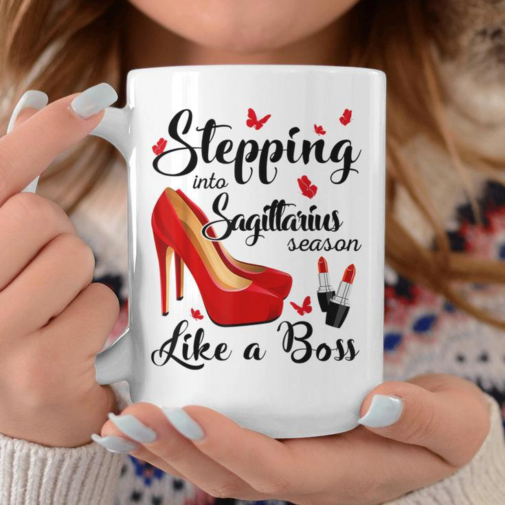 Stepping Into Sagittarius Season Like A Boss Zodiac Birthday Coffee Mug Unique Gifts