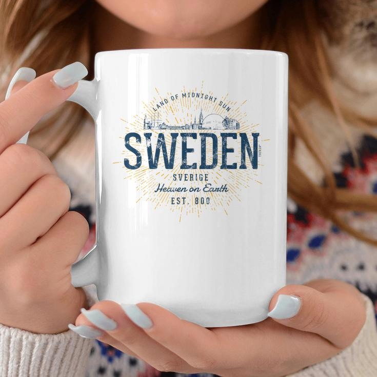 Sweden Retro Style Vintage Sweden White S Tassen Lustige Geschenke