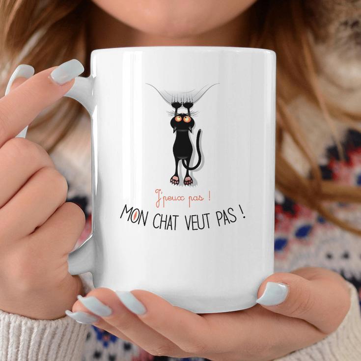 Tasse J'peux Pas Mon Chat Veut Pas, Humour Pour Amateurs de Chats Cadeaux drôles