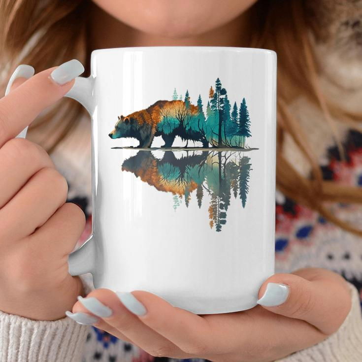 Trees Reflection Wildlife Nature Animal Bear Outdoor Forest Coffee Mug Funny Gifts