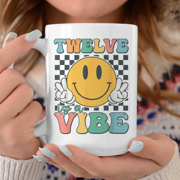 Twelve Is A Vibe 12Th Birthday Smile Face Hippie Boys Girls Coffee Mug Funny Gifts