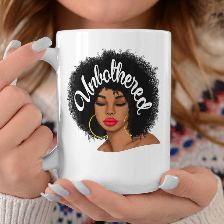 Unbothered African American Black Girl Afro Queen Coffee Mug Unique Gifts