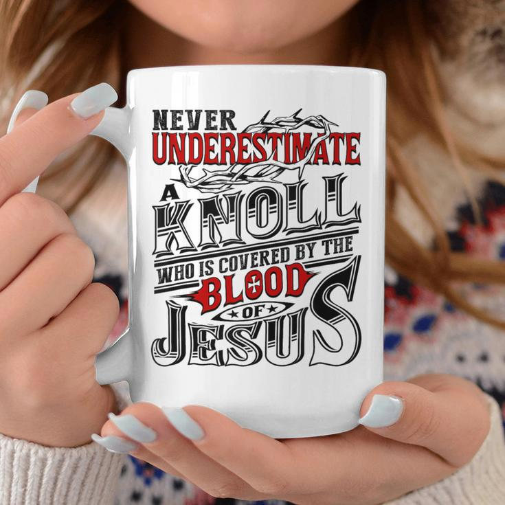 Never Underestimate Knoll Family Name Coffee Mug Funny Gifts