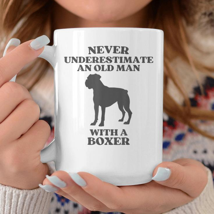Never Underestimate An Old Man With A Boxer Dog Coffee Mug Unique Gifts
