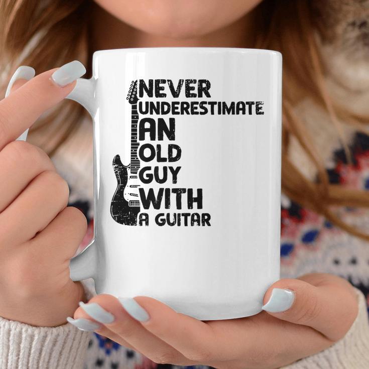 Never Underestimate An Old Man With A Guitar Guitar Coffee Mug Unique Gifts