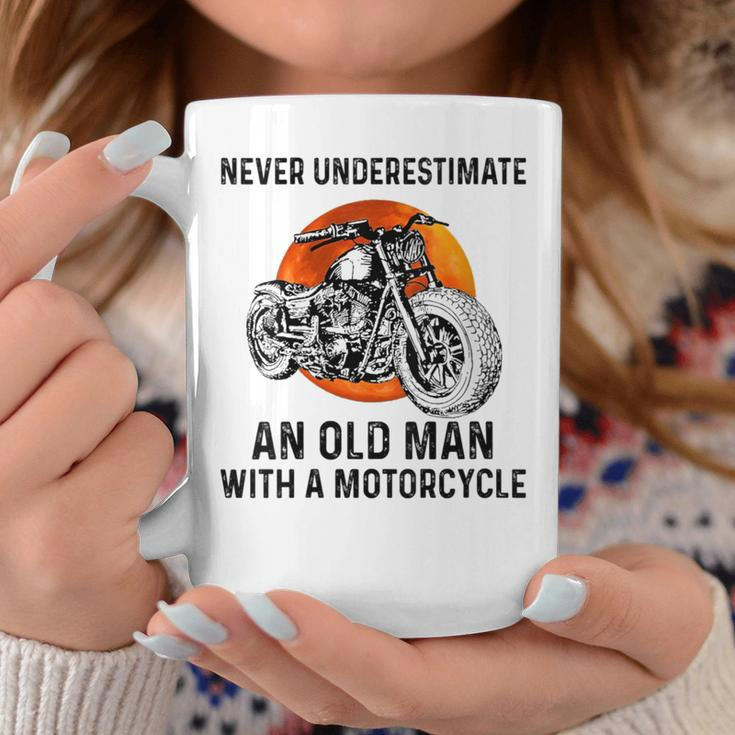 Never Underestimate An Old Man With A Motorcycle Birthday Coffee Mug Personalized Gifts