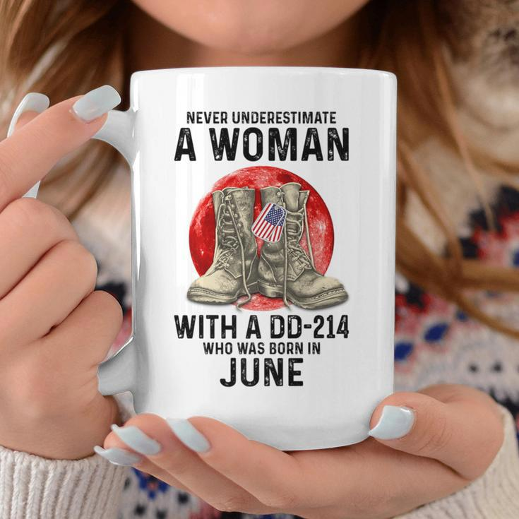 Never Underestimate A Woman With A Dd-214 June Coffee Mug Unique Gifts