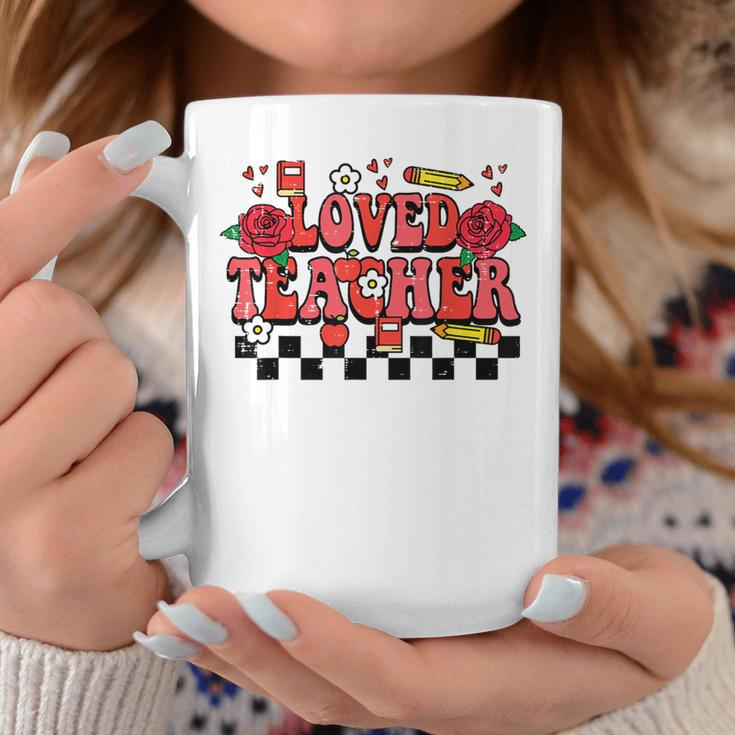 Valentines Day Loved Teacher Retro Teaching Groovy Men Coffee Mug Unique Gifts