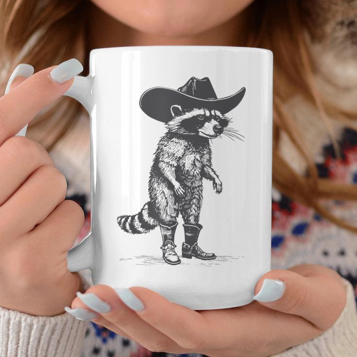 Vintage Raccoon Cowboy Cowgirl Trash Panda Western Country Coffee Mug Unique Gifts