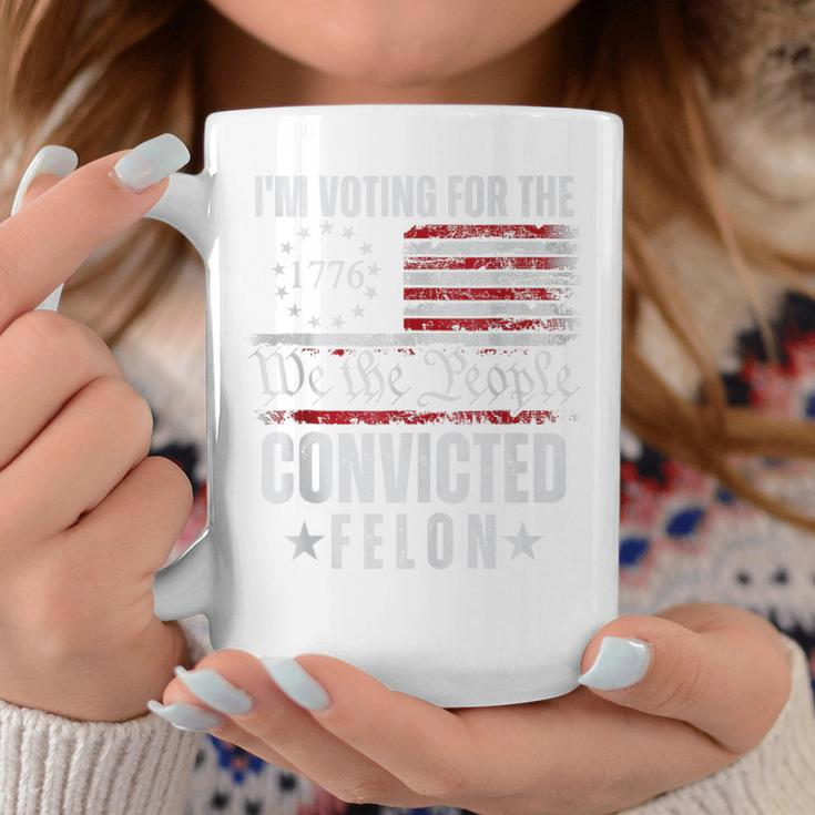 I Am Voting For The Convicted Felon Trump 2024 American Flag Coffee Mug Unique Gifts