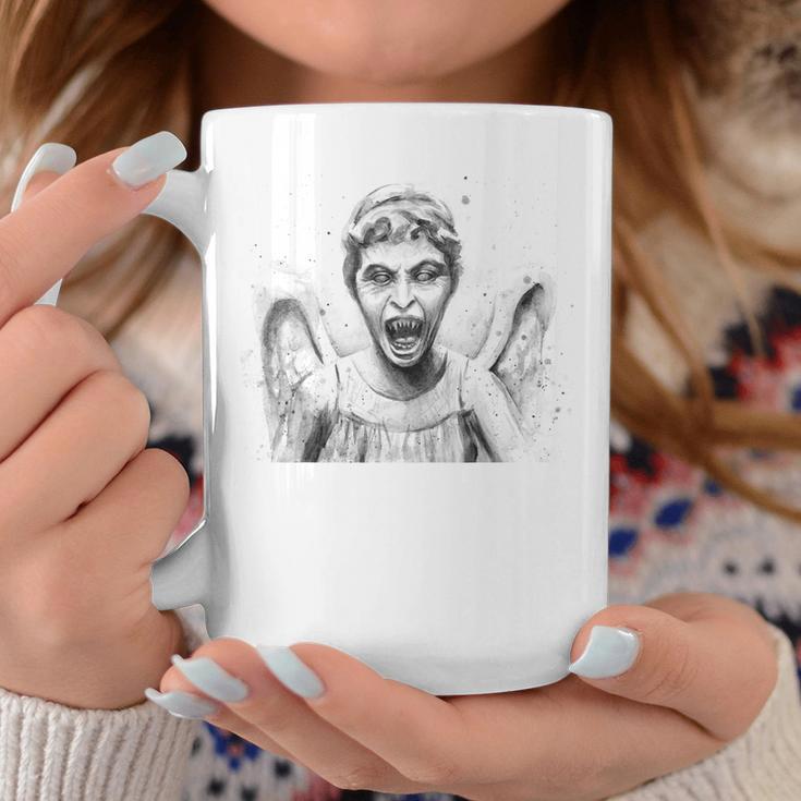 Weeping Angel Watercolor Sci-Fi Scary Don't Blink Coffee Mug Unique Gifts