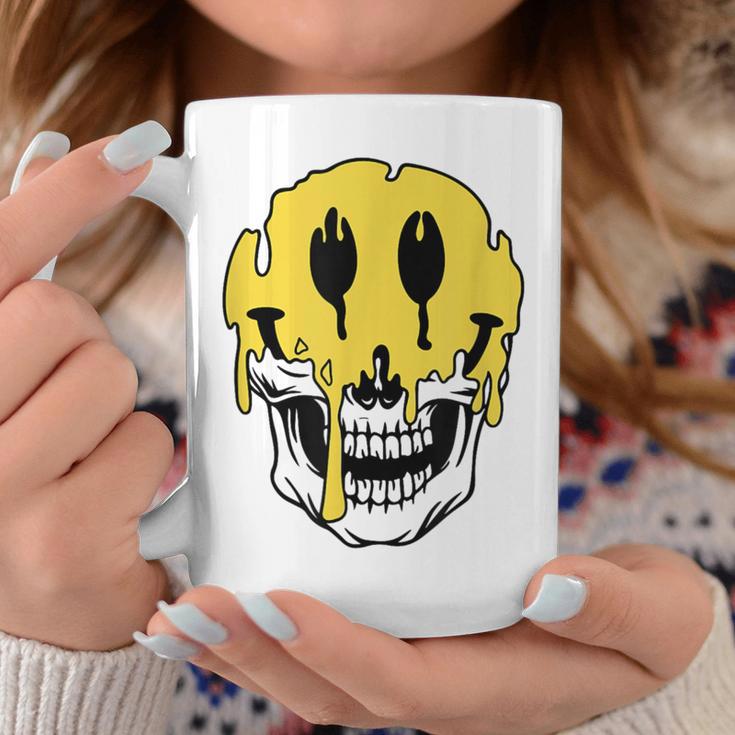 Y2k Smiling Skull Face Cyber Streetwear Graphic Coffee Mug Unique Gifts