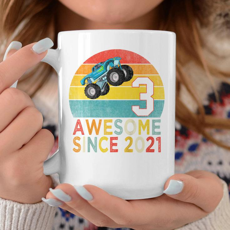 Youth 3Rd Birthday Monster Truck Lover 3 Years Old Vintage Retro Coffee Mug Unique Gifts
