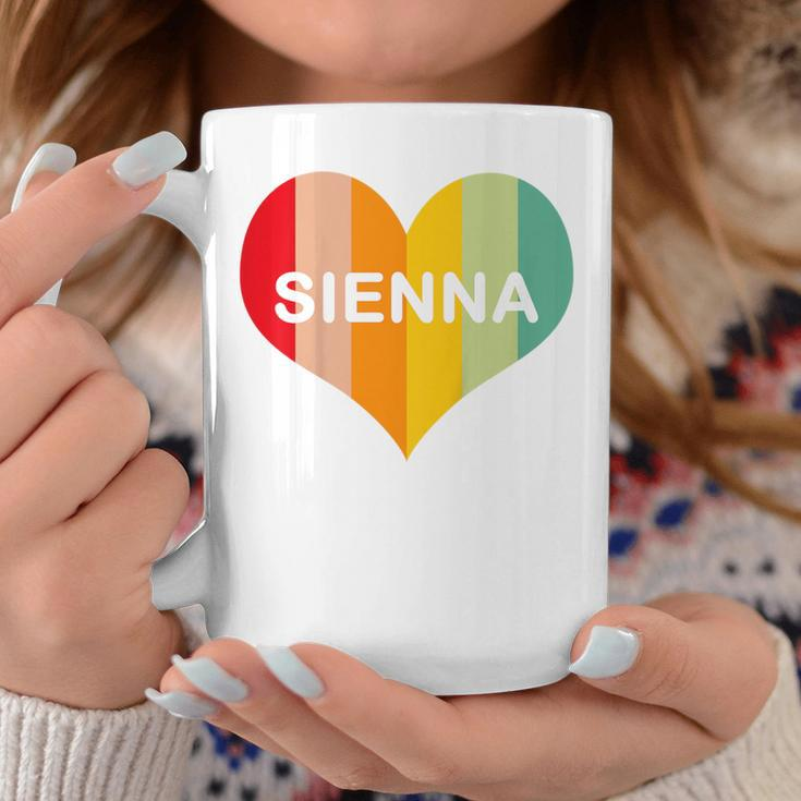 Youth Girls Sienna Name Heart Retro Vintage Coffee Mug Unique Gifts