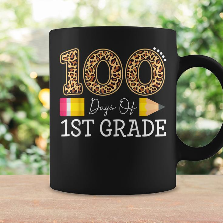 100 Days Of First Grade Leopard Happy 100Th Day Of School Coffee Mug Gifts ideas